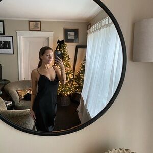 Elegant Black Satin Slip Dress